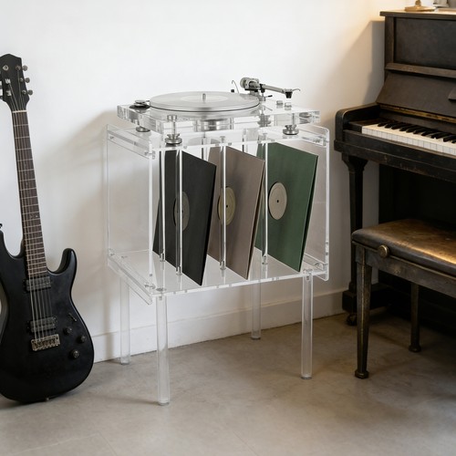 Acrylic record player - record,