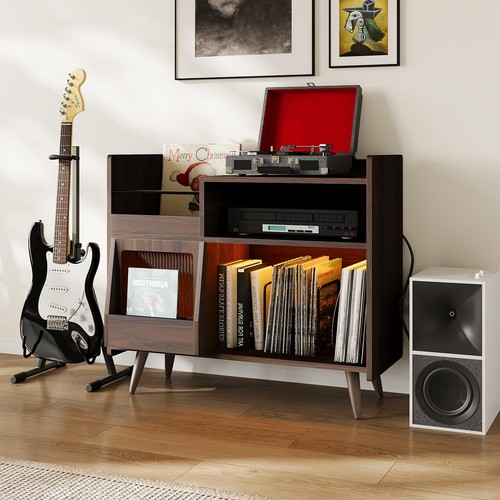 Record player stand with - record,